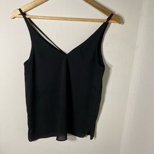 Topshop Womens Top Black Sleeveless V-Neck Size 4